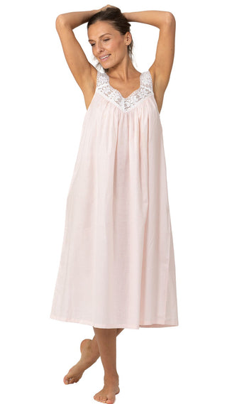 Pink Gingham V Neck Cotton Nightie